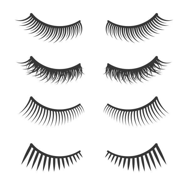 Lashes Set on White Background. Vector — Stock Vector