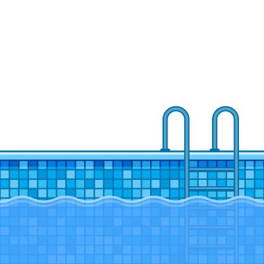 Yüzme Havuzu arka plan merdiven ile. Vektör