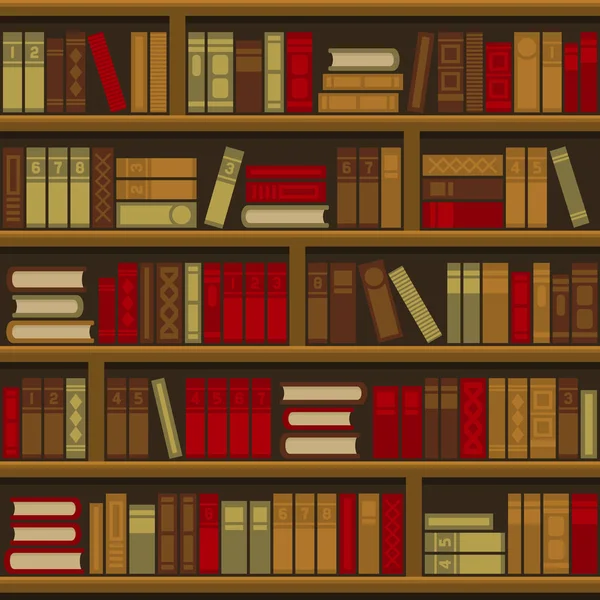 Library Book Shelf Seamless Background. Vector