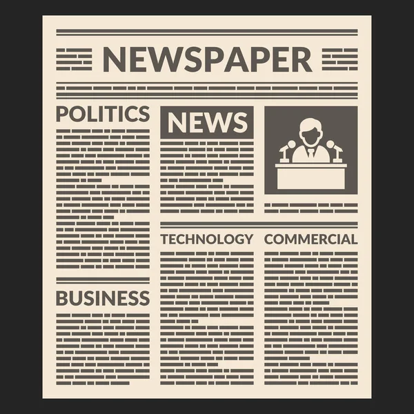 Vintage gazete şablonu. Vektör