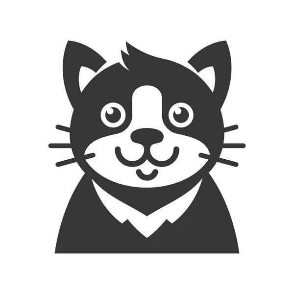 Kot kreskówka twarz ikona. Wektor — Wektor stockowy