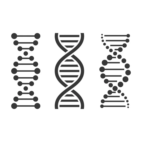 DNA Pictogrammen ingesteld op witte achtergrond. Vector — Stockvector