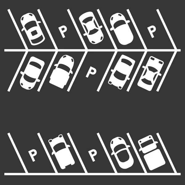 Vista superior del estacionamiento sobre fondo blanco. Vector — Archivo Imágenes Vectoriales