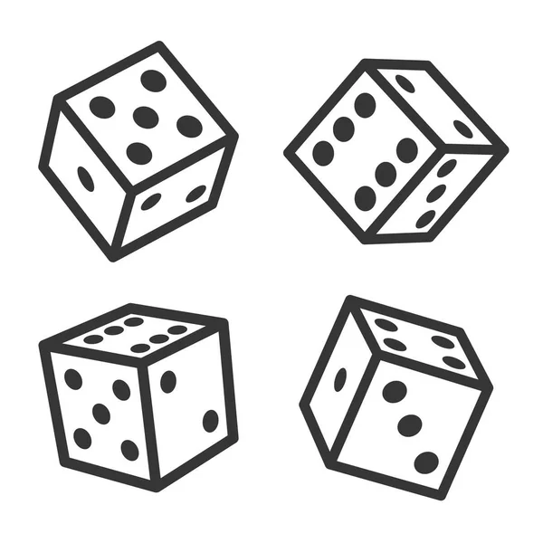 Dice Cubes Set on White Background. Vector — Stock Vector