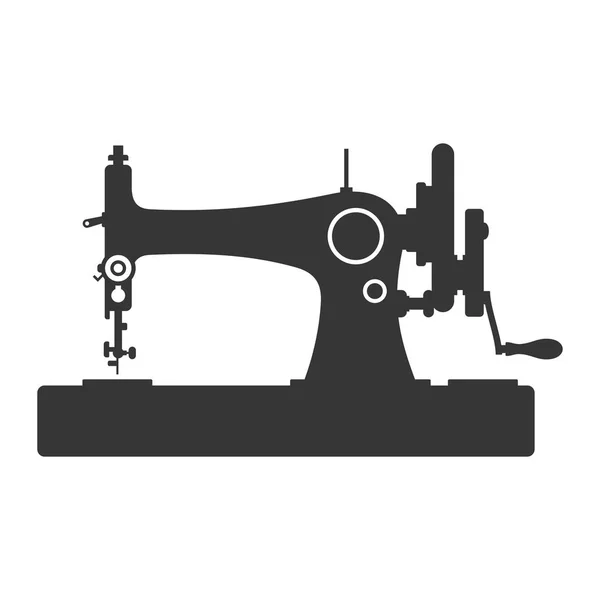 Vintage symaskin ikonen på vit bakgrund. Vektor — Stock vektor