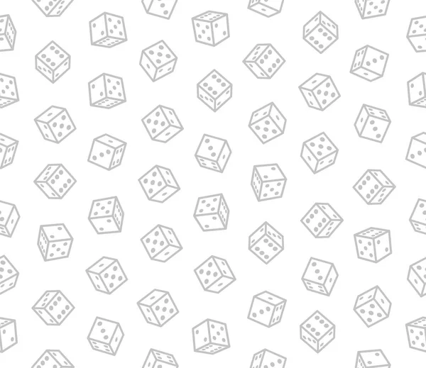 Gokken dobbelstenen naadloze patroon op witte achtergrond. vector — Stockvector