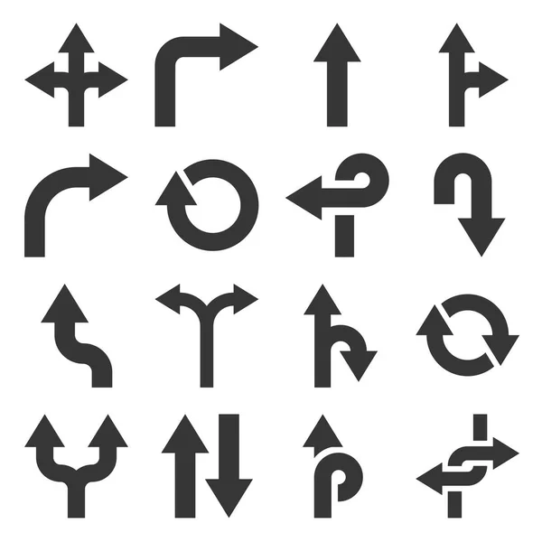 Pijlen Icons Set op witte achtergrond. Vector — Stockvector