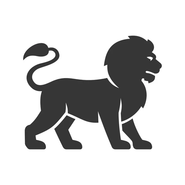 Lion Logo Icône sur fond blanc. Vecteur — Image vectorielle