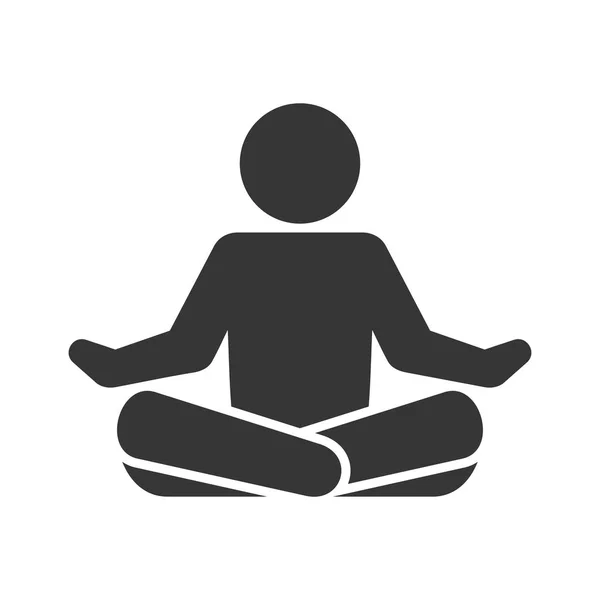 Yoga Fitness Icono. Posición del loto sobre fondo blanco. Vector — Archivo Imágenes Vectoriales