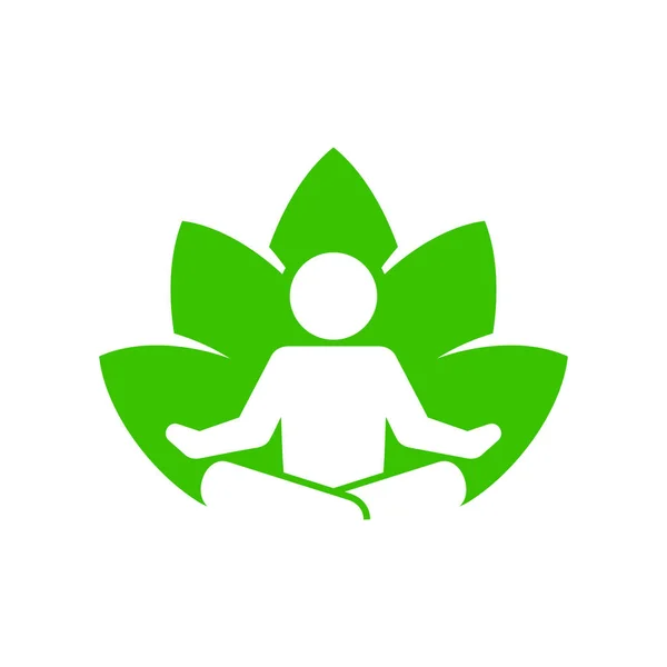Yoga Fitness Icono. Posición del loto sobre fondo blanco. Vector — Vector de stock