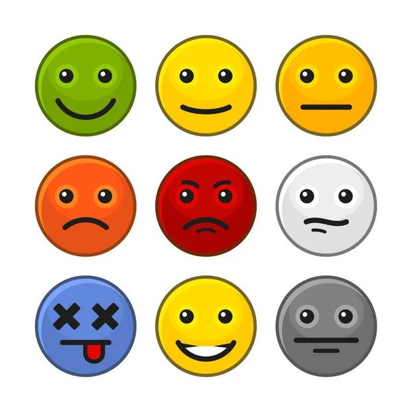 Feedback dei clienti Icone del sorriso impostate su sfondo bianco. Vettore — Vettoriale Stock