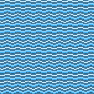 Soyut mavi dalgalar Dikişsiz desen arka plan. Vektör