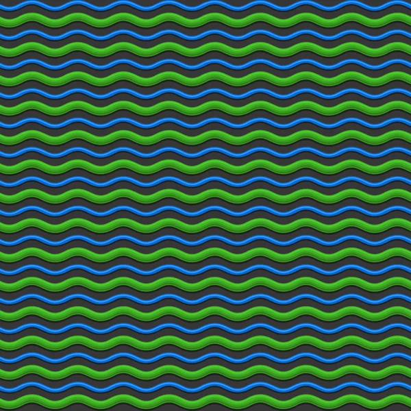 Abstract Green and Blue Waves Seamless Pattern Background. Vector — Stock Vector