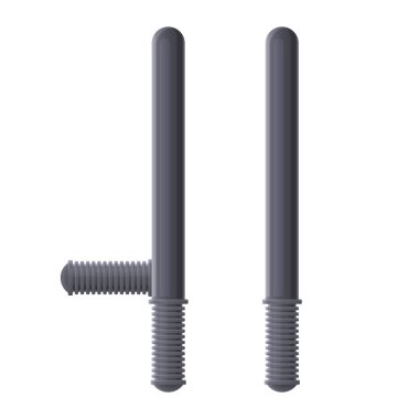 Siyah kauçuk polis Baton küme. Beyaz arka plan üzerinde gerçekçi simgeler. Vektör