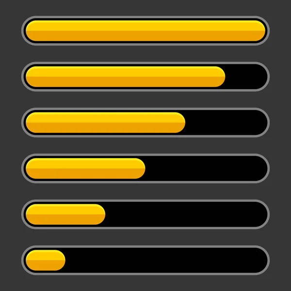 Barre de progression des couleurs sur fond foncé. Vecteur — Image vectorielle