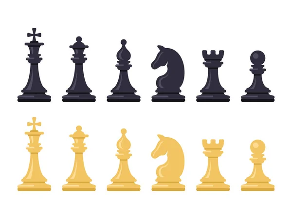 Black and White Chess Game Figures. Vecteur — Image vectorielle