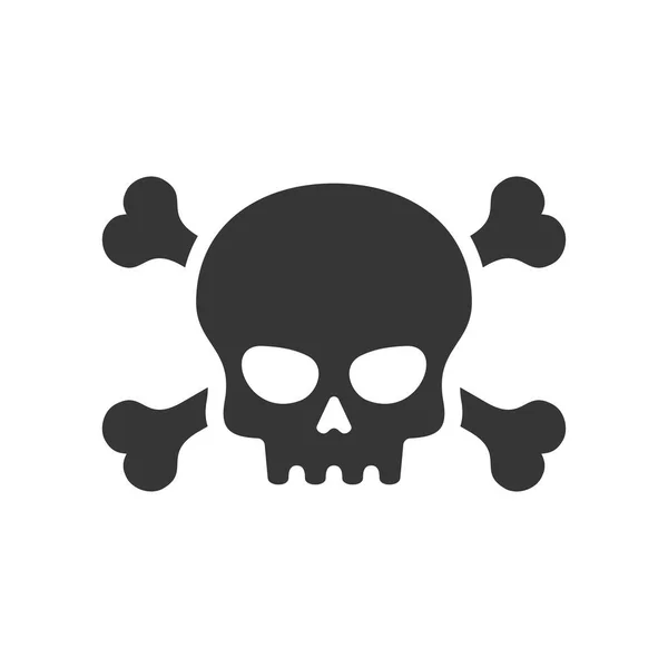 Skull and Crossbones Icon on White Background. Vector — Stock Vector