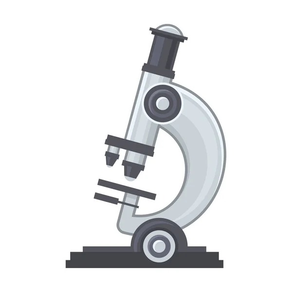 Icono del microscopio de laboratorio sobre fondo blanco. Vector — Vector de stock