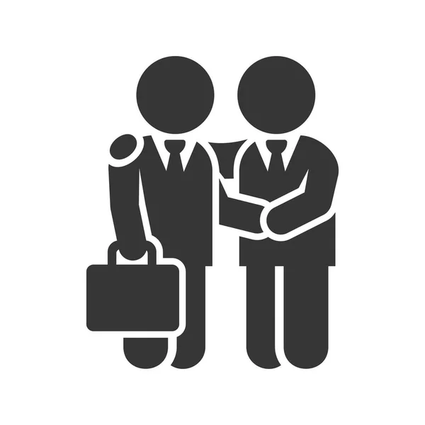 Zakelijke Man Handshake pictogram op witte achtergrond. Vector — Stockvector