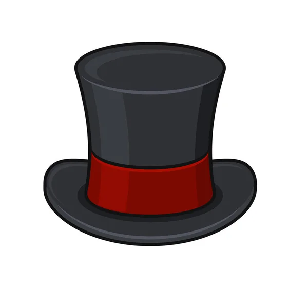 Retro Black Top Hat Icon em fundo branco. Vetor —  Vetores de Stock