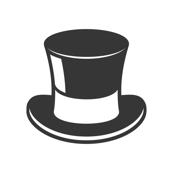 Ретро чорний верхній капелюх значок на білому тлі. Векторні — стоковий вектор