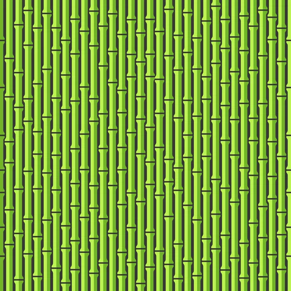 Green Seamless Bamboo Background Pattern on Dark Back. Vector — Stock Vector