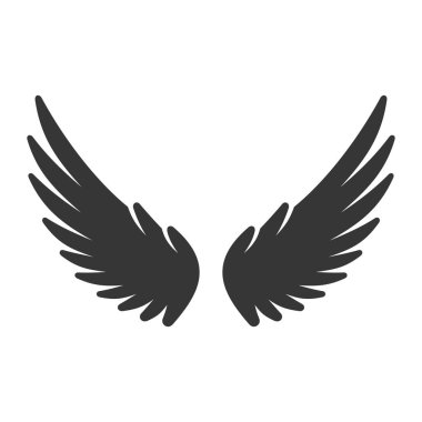 Beyaz arka plan üzerinde kuş kanat simgesi. Vektör