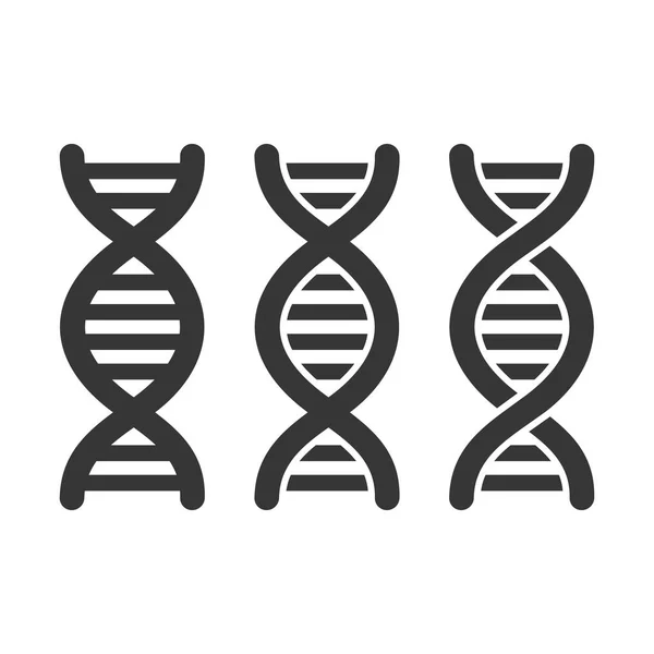 DNA or Chromosome Icons Set on white Background (en inglés). Vector — Vector de stock