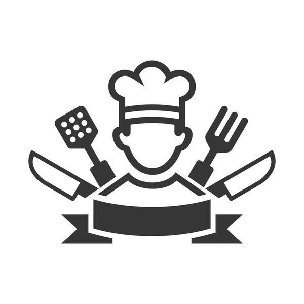 Gotowanie kucharz Logo na białym tle. Wektor — Wektor stockowy