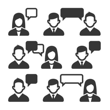 Konuşmak ve insanlar Icons Set konuşma. Vektör