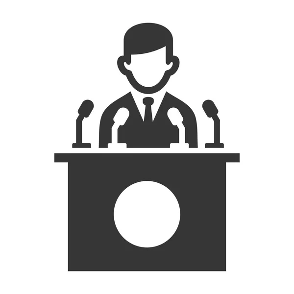 Public Speaker Icon on White Background. Vector — Stock Vector