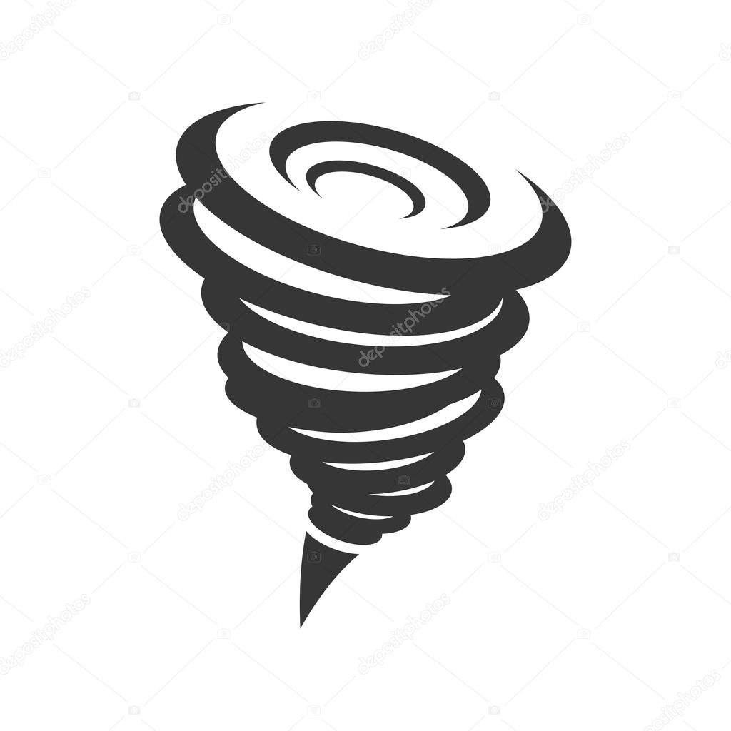 Tornado Hurricane Icon on White Background. Vector Illustration