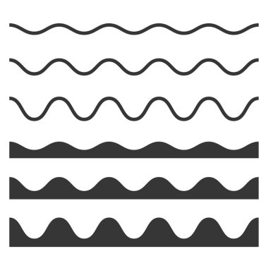 Dikişsiz dalga ve Zigzag desen beyaz arka plan üzerinde ayarlayın. Vektör