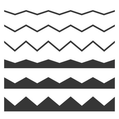 Dikişsiz dalga ve Zigzag desen beyaz arka plan üzerinde ayarlayın. Vektör