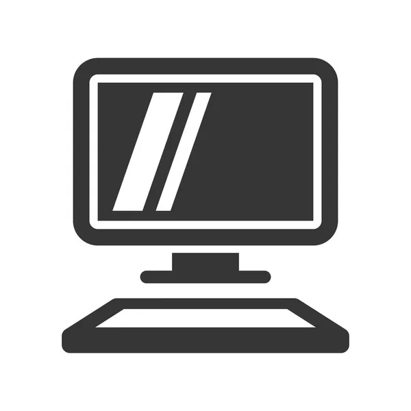 Desktop-Computer-Symbol auf weißem Hintergrund. Vektor — Stockvektor