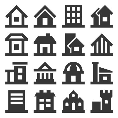 Beyaz Arka Planda Ayarlanan Simgeler Oluşturma. Vektör