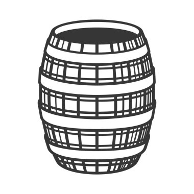 Beyaz Arkaplanda Şarap Ahşap Varil Simgesi. Vektör