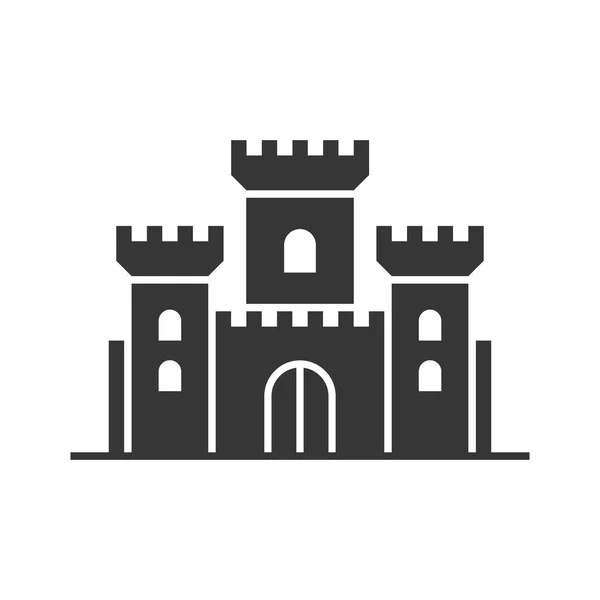 Icono de la torre del castillo sobre fondo blanco. Vector — Vector de stock