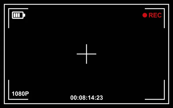 黒の背景でビデオカメラファインダーテンプレートを記録します。ベクトル — ストックベクタ