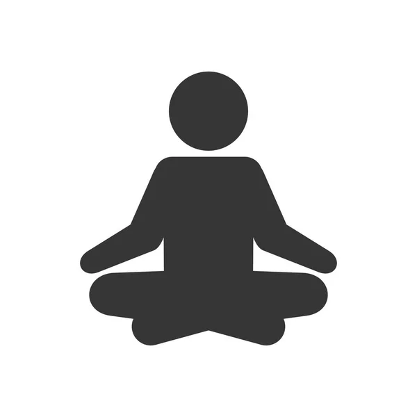 Yoga Fitness Icono. Signo de logo de meditación sobre fondo blanco. Vector — Vector de stock