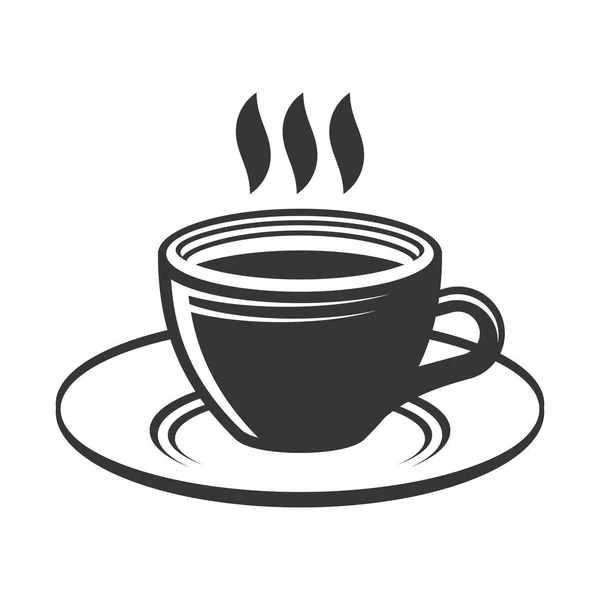 Kopje met warme thee of koffie op witte achtergrond. Vector — Stockvector