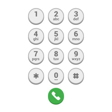 Beyaz Arka Planda Akıllı Telefon Tuş Takımı Ekranı Çevirin. Vektör