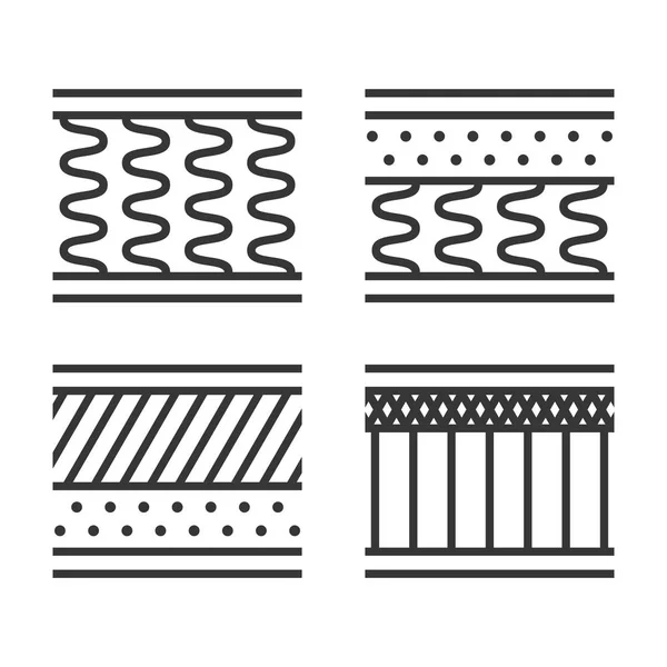 Ορθοπεδικοί τύποι στρωμάτων εικονίδιο οριστεί σε λευκό φόντο. Διάνυσμα — Διανυσματικό Αρχείο