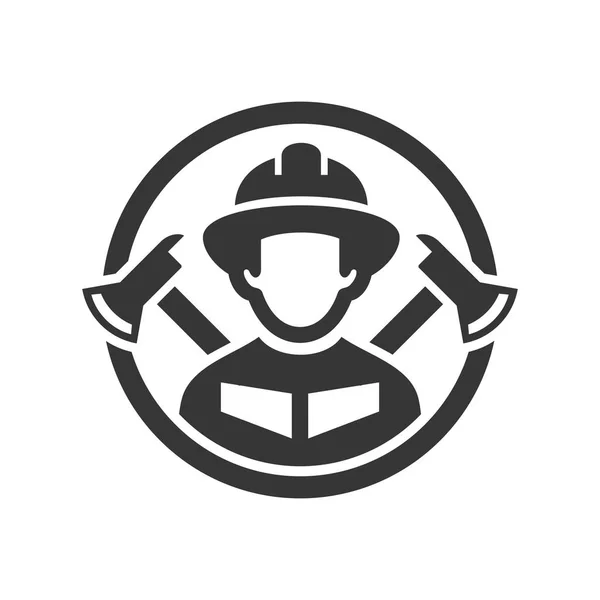 Icono del logotipo del bombero sobre fondo blanco. Vector — Vector de stock