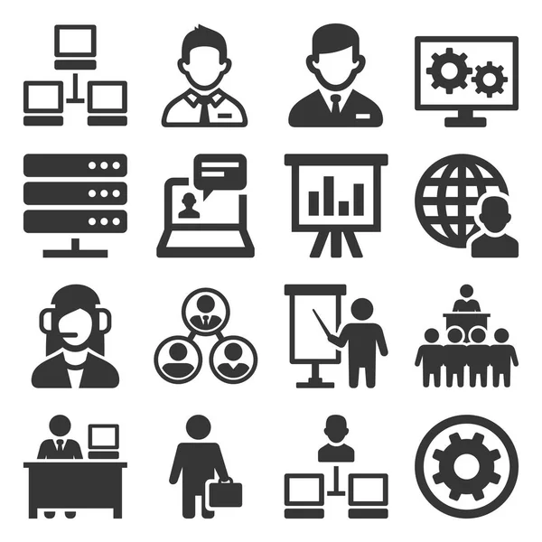 System Administrator and Operator Icons Set. Vector — Stock Vector