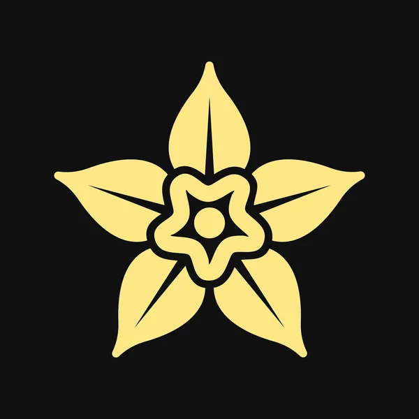 Icono de la flor de vainilla sobre fondo blanco. Logotipo del vector — Vector de stock