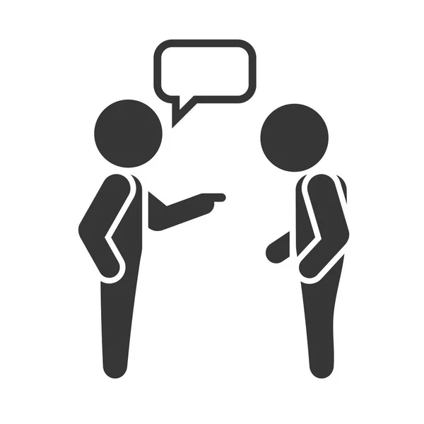 Zwei Personen unterschreiben mit Chat-Buble auf weißem Hintergrund. Vektor — Stockvektor