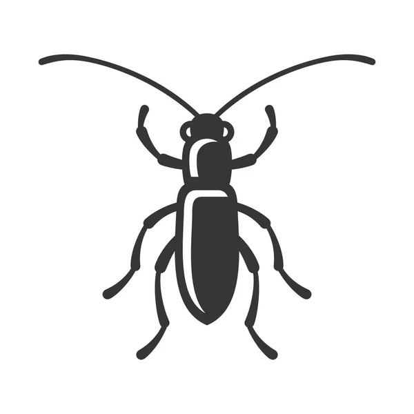 Икона насекомых жука на белом фоне. Вектор — стоковый вектор
