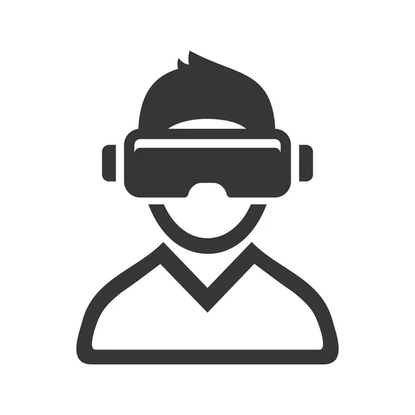 Icono de auriculares de realidad virtual sobre fondo blanco. Vector — Vector de stock