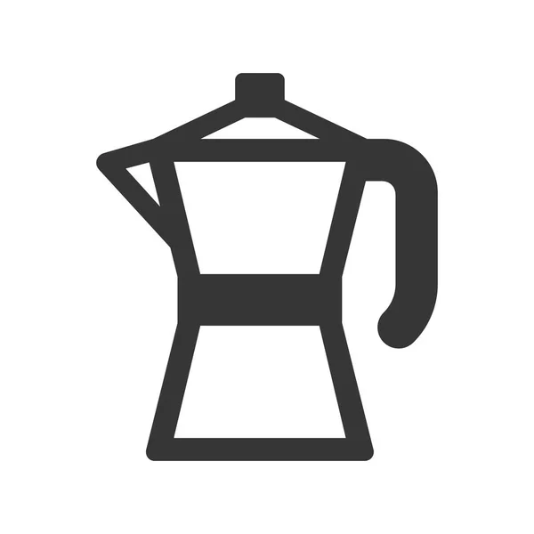 在白色背景上的间歇泉咖啡机锅图标。向量 — 图库矢量图片
